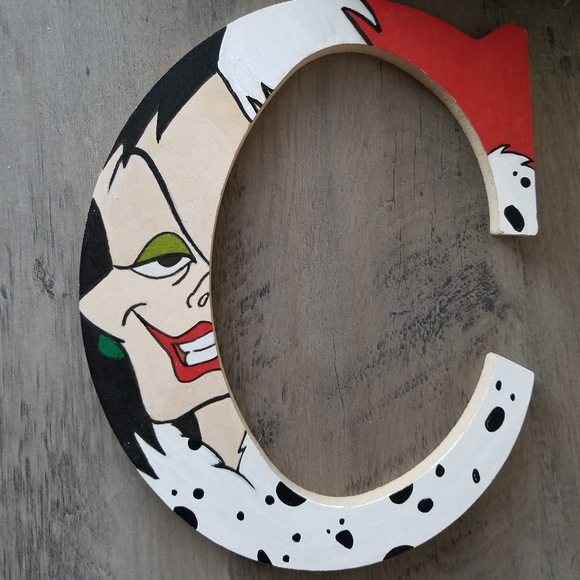 Handmade Cruella Villain 101 Dalmatians Letter